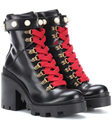 gucci embroidered leather ankle boot with belt dupe|gucci leather boots sale.